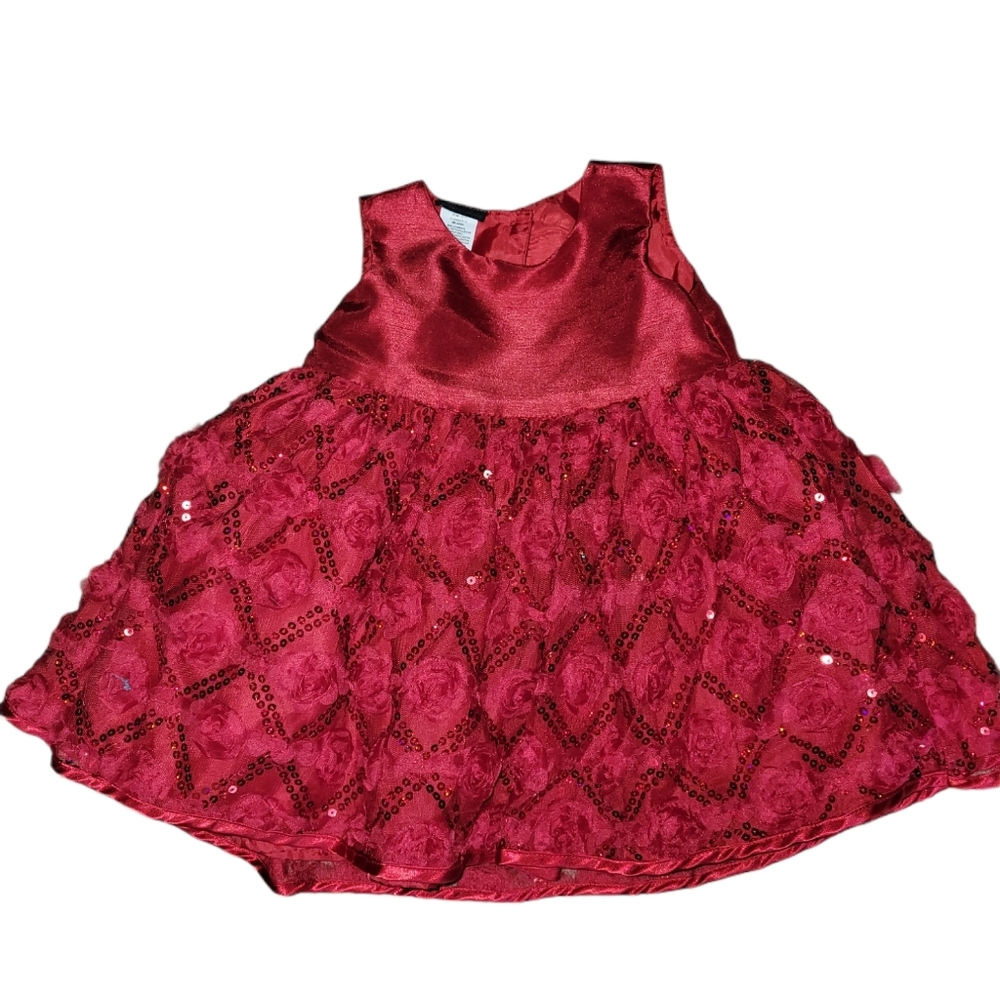Holiday Editions Beautiful Embellished Holiday Dress sz 12 month 12m